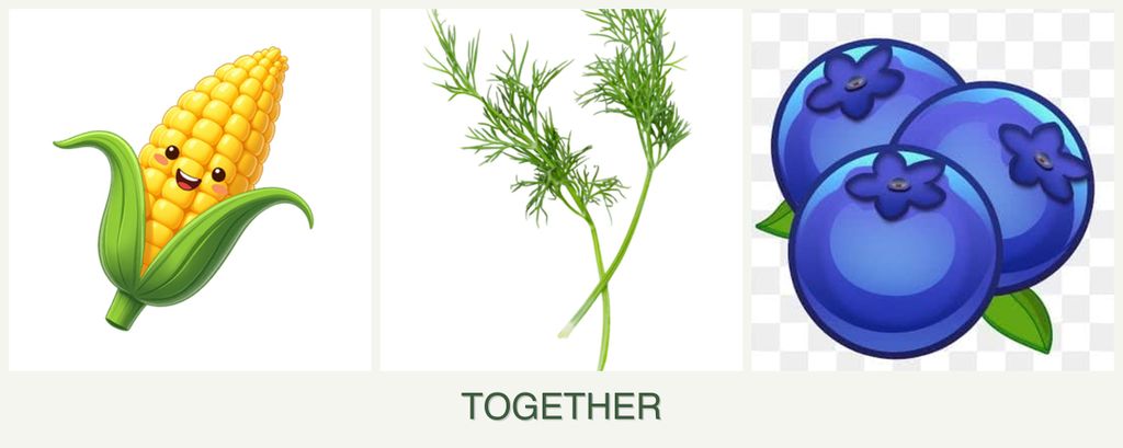 Can you plant corn, dill and blueberries together?