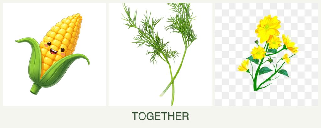 Can you plant corn, dill and calendula together?