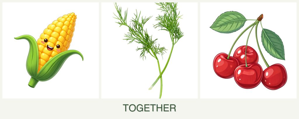 Can you plant corn, dill and cherries together?