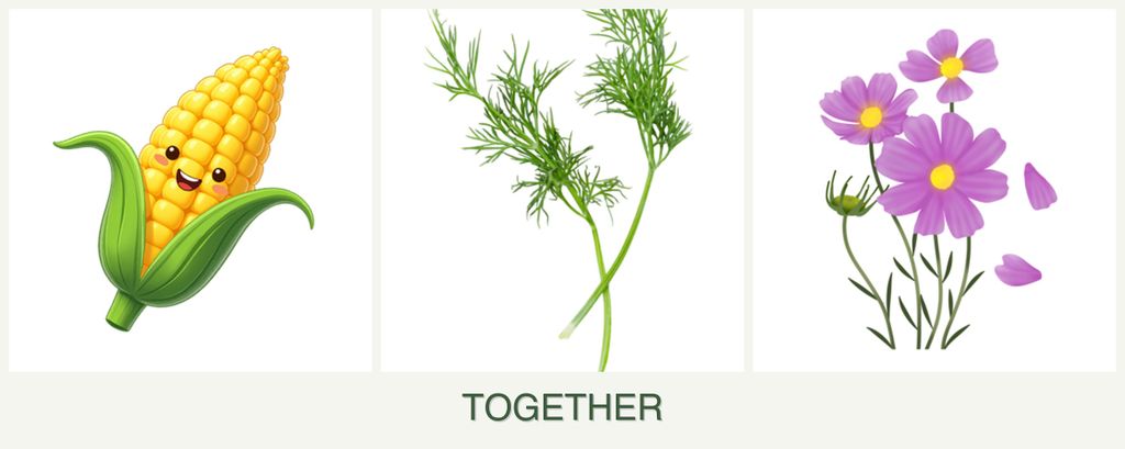 Can you plant corn, dill and cosmos together?