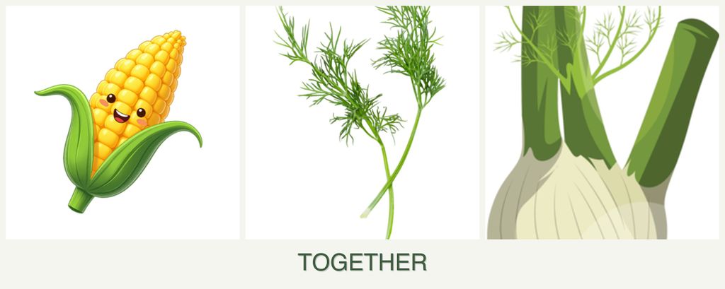 Can you plant corn, dill and fennel together?