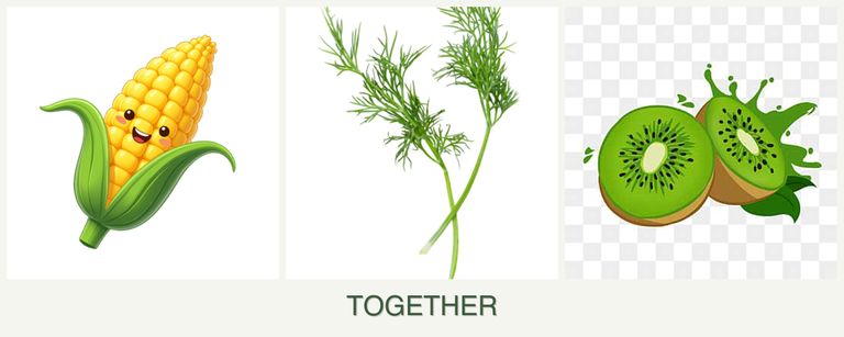 Can you plant corn, dill and kiwi together?