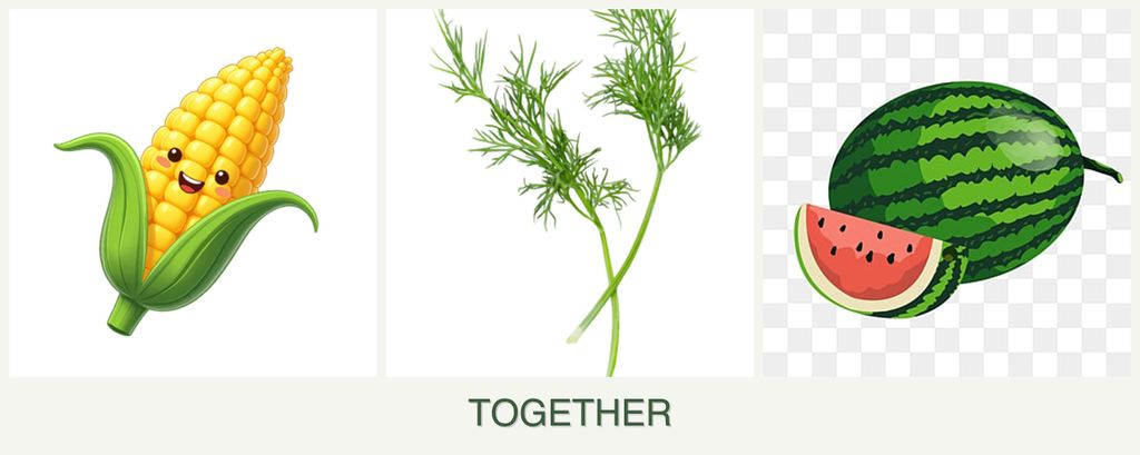 Can you plant corn, dill and melons together?