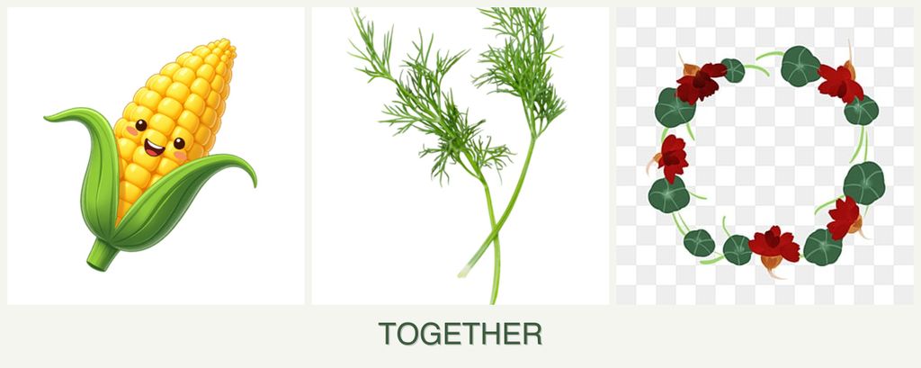 Can you plant corn, dill and nasturtiums together?