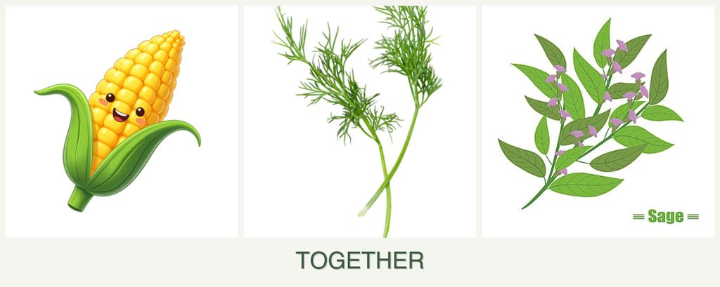 Can you plant corn, dill and sage together?