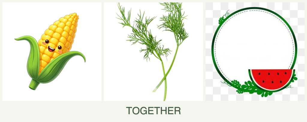 Can you plant corn, dill and watermelons together?