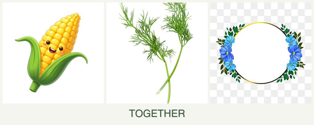 Can you plant corn, dill and zinnias together?