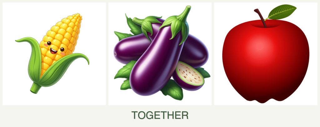 Can you plant corn, eggplant and apples together?