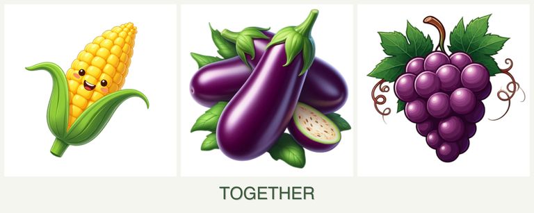 Can you plant corn, eggplant and grapes together?