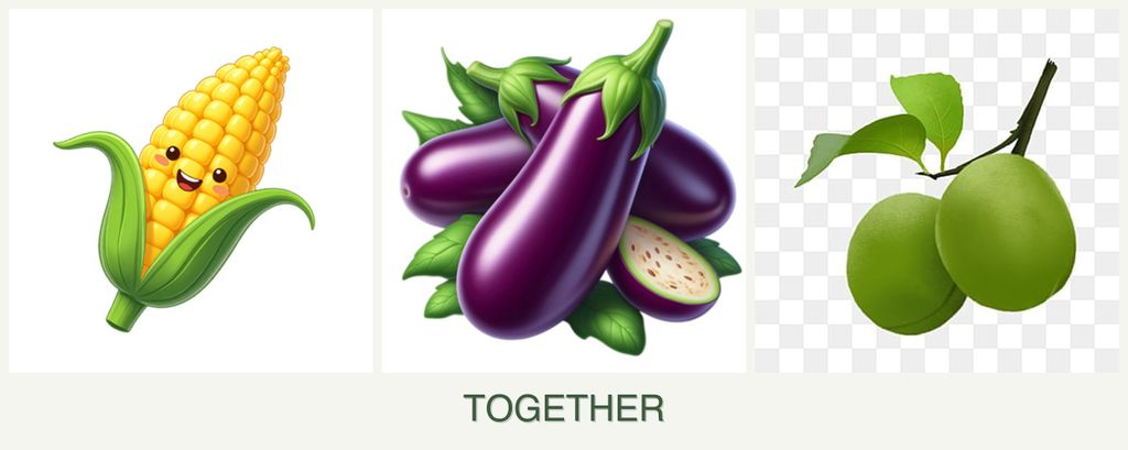 Can you plant corn, eggplant and plums together?