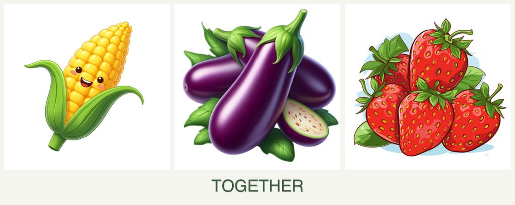 Can you plant corn, eggplant and strawberries together?