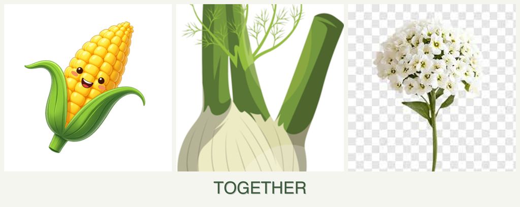 Can you plant corn, fennel and alyssum together?