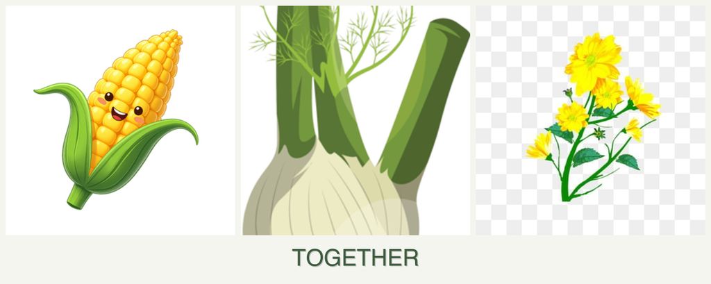 Can you plant corn, fennel and calendula together?