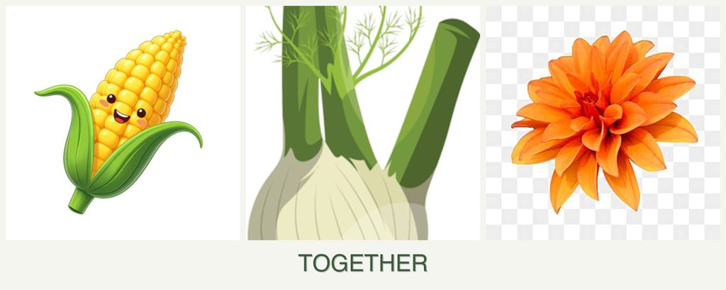 Can you plant corn, fennel and dahlias together?
