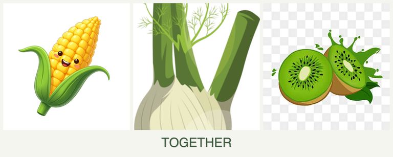 Can you plant corn, fennel and kiwi together?