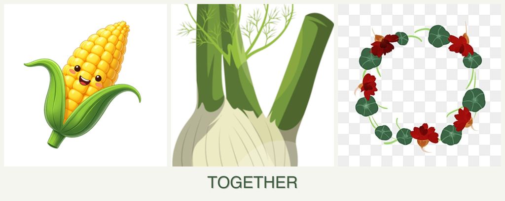 Can you plant corn, fennel and nasturtiums together?