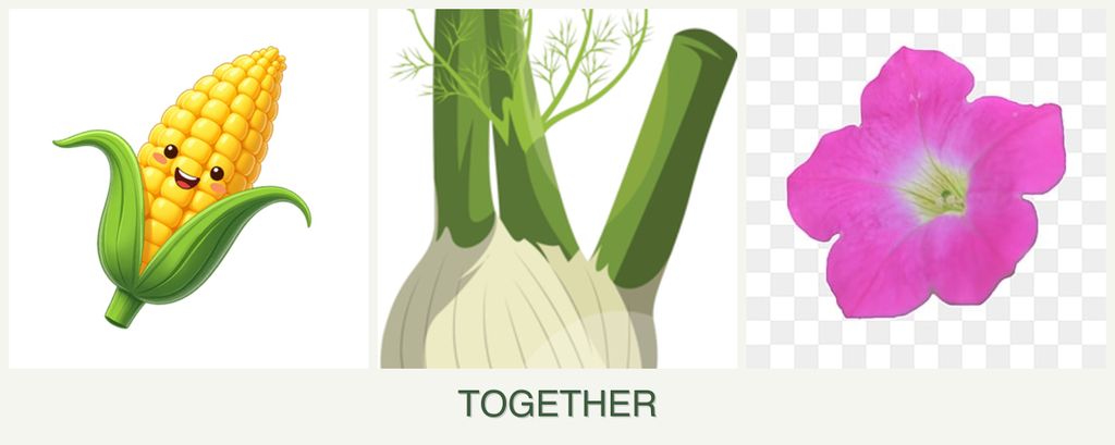 Can you plant corn, fennel and petunias together?