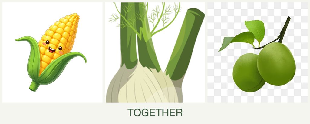 Can you plant corn, fennel and plums together?
