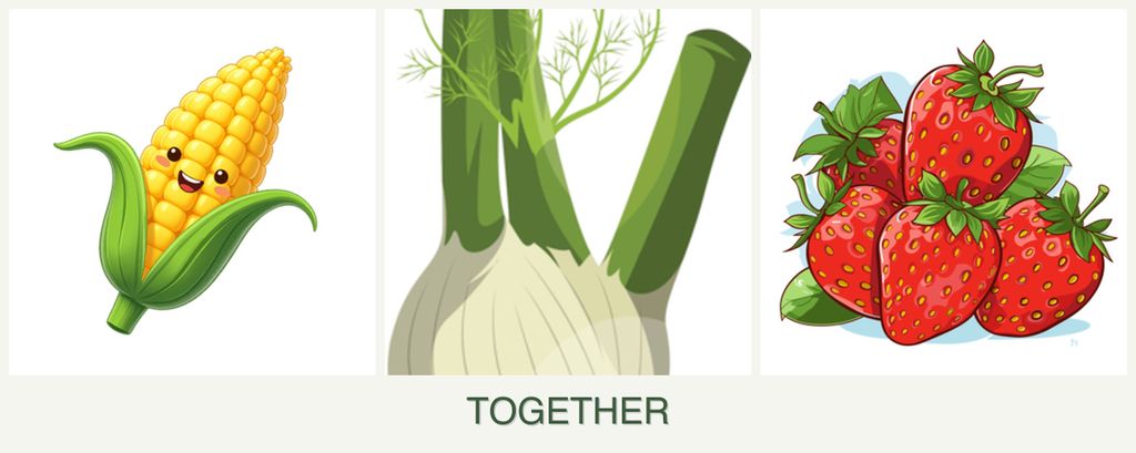 Can you plant corn, fennel and strawberries together?