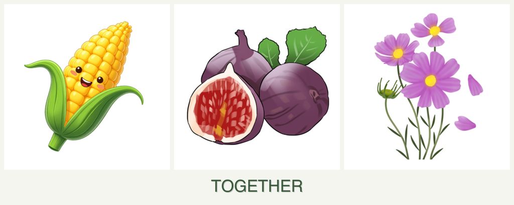 Can you plant corn, figs and cosmos together?