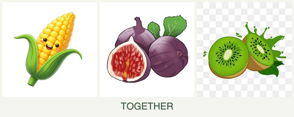Can you plant corn, figs and kiwi together?