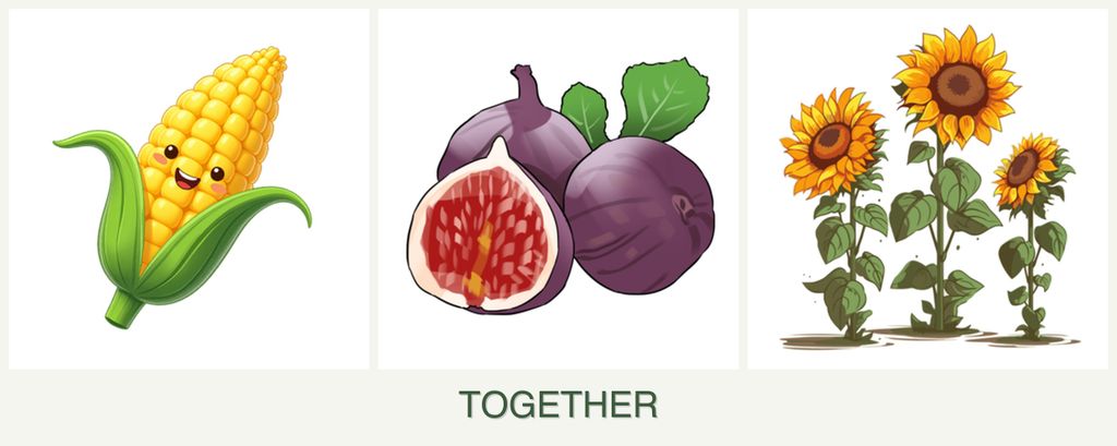 Can you plant corn, figs and sunflowers together?