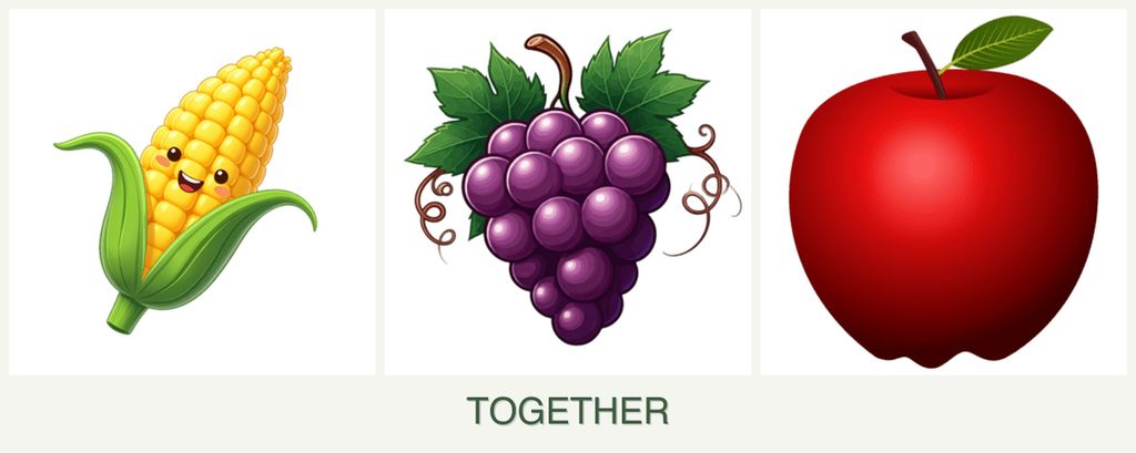 Can you plant corn, grapes and apples together?
