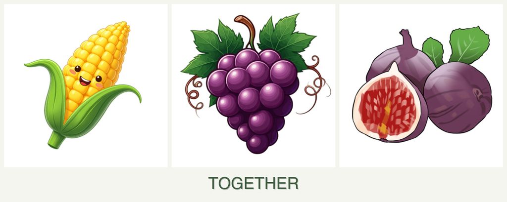Can you plant corn, grapes and figs together?
