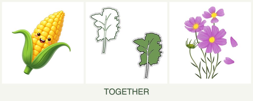 Can you plant corn, kale and cosmos together?