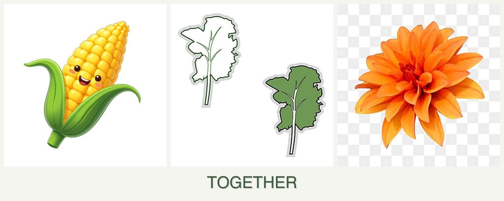 Can you plant corn, kale and dahlias together?