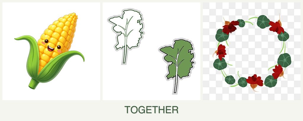 Can you plant corn, kale and nasturtiums together?