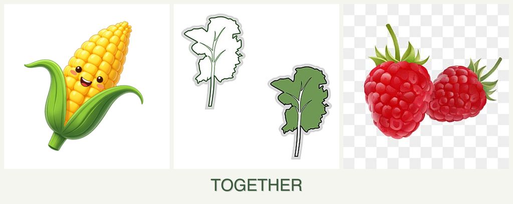 Can you plant corn, kale and raspberries together?