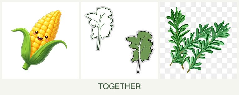 Can you plant corn, kale and rosemary together?