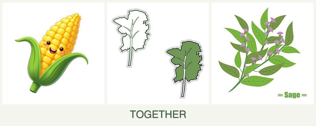 Can you plant corn, kale and sage together?