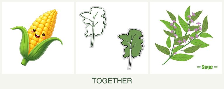 Can you plant corn, kale and sage together?