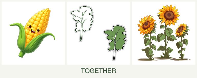 Can you plant corn, kale and sunflowers together?