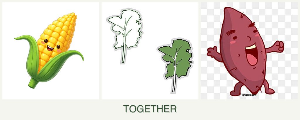 Can you plant corn, kale and sweet potatoes together?