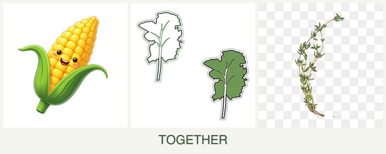 Can you plant corn, kale and thyme together?