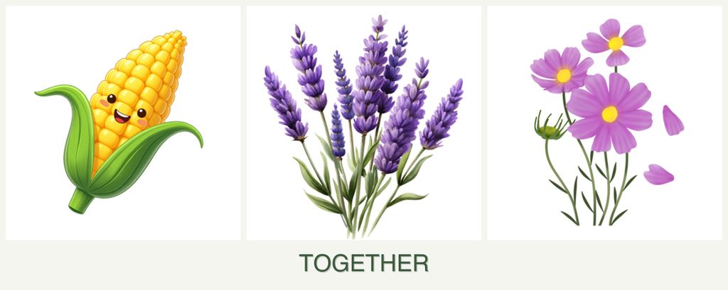 Can you plant corn, lavender and cosmos together?