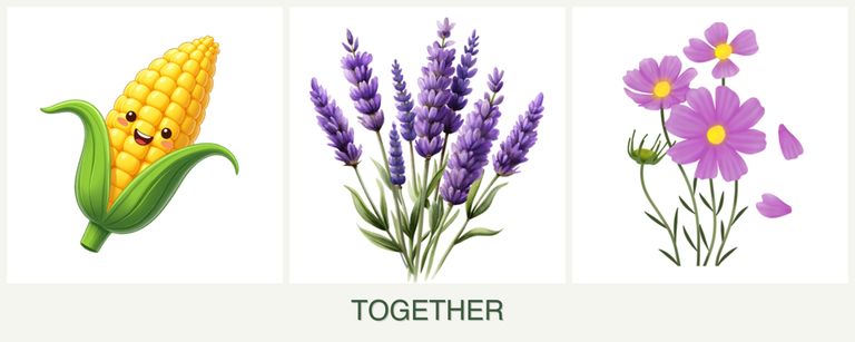 Can you plant corn, lavender and cosmos together?