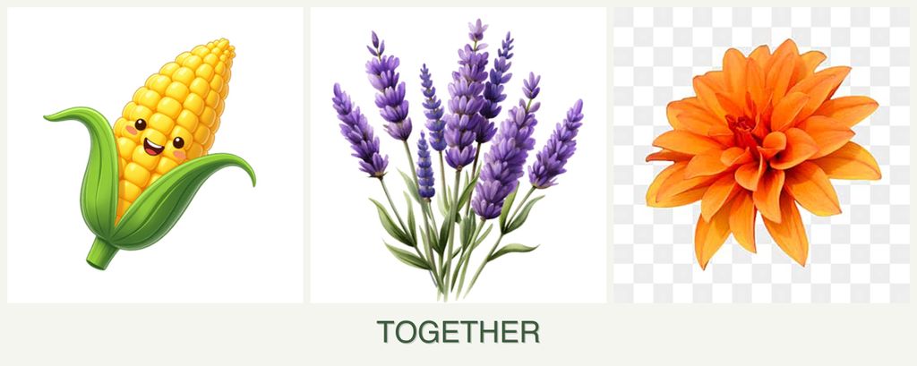 Can you plant corn, lavender and dahlias together?