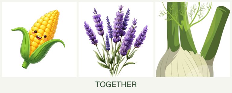 Can you plant corn, lavender and fennel together?