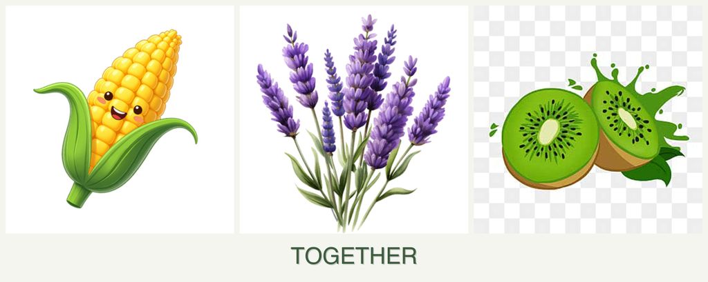 Can you plant corn, lavender and kiwi together?