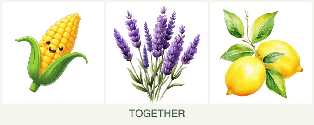 Can you plant corn, lavender and lemons together?