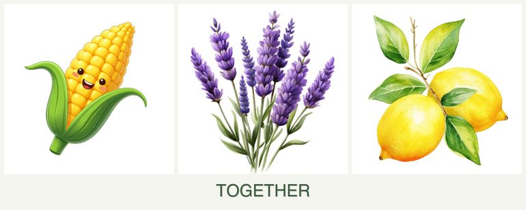 Can you plant corn, lavender and lemons together?