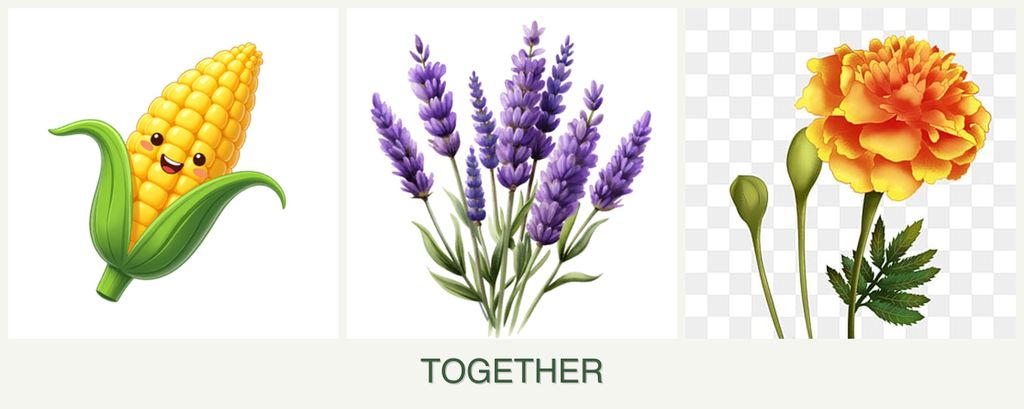 Can you plant corn, lavender and marigolds together?