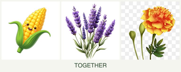 Can you plant corn, lavender and marigolds together?