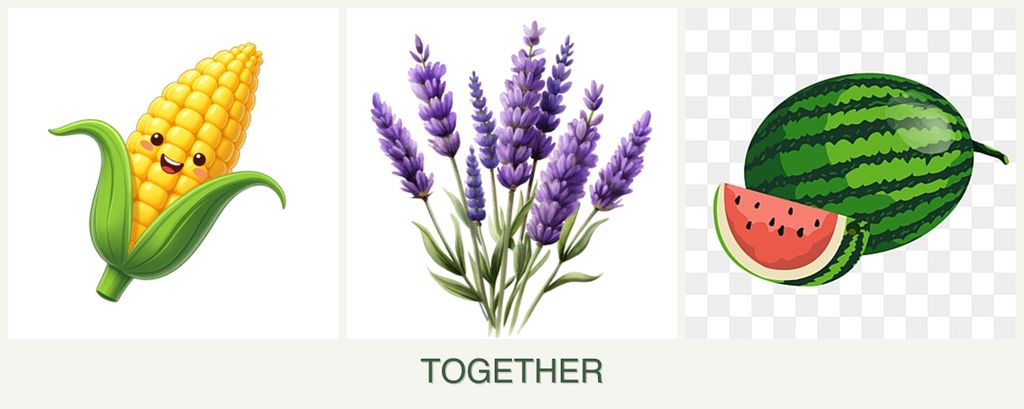 Can you plant corn, lavender and melons together?