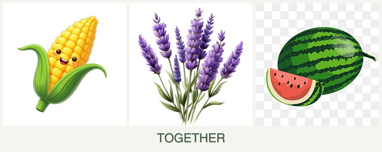 Can you plant corn, lavender and melons together?