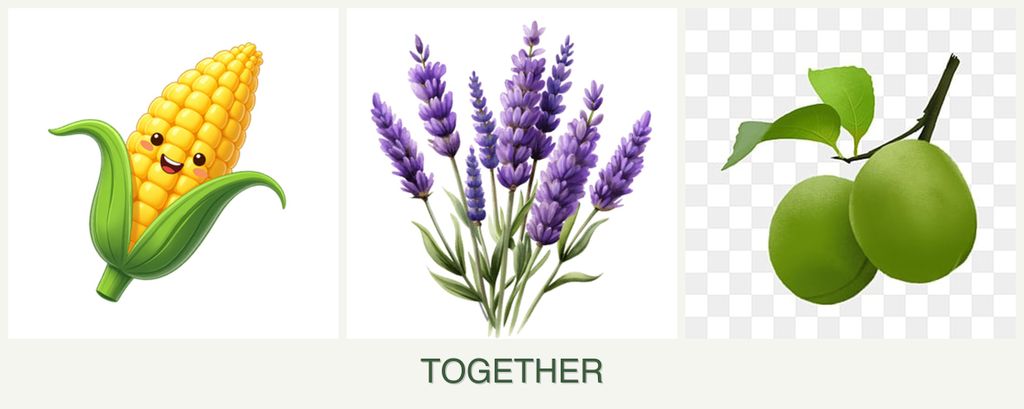 Can you plant corn, lavender and plums together?
